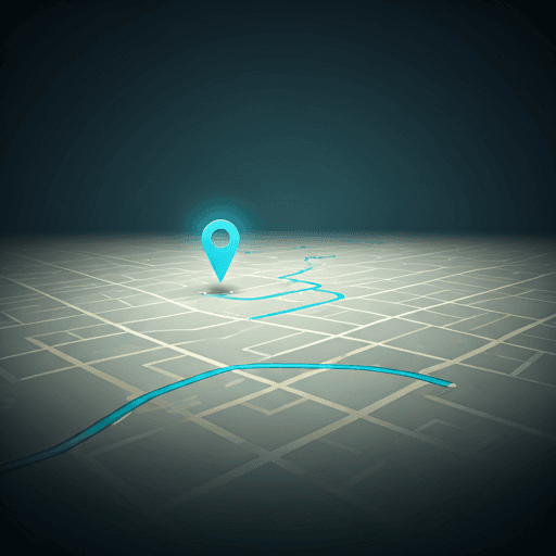 Live vehicle route on a minimalist map interface